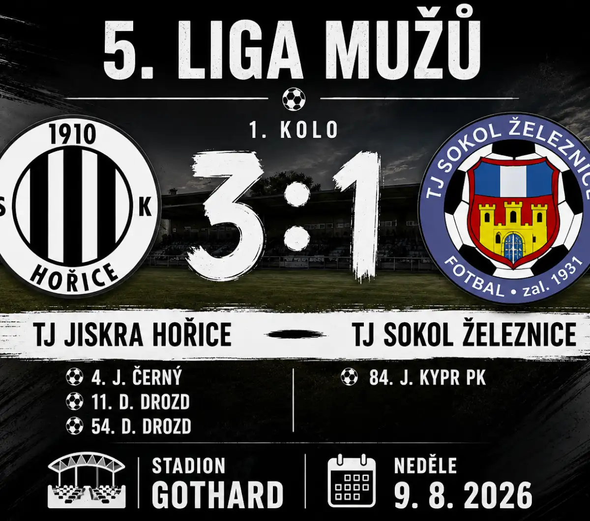 Hořice - Železnice 3:1